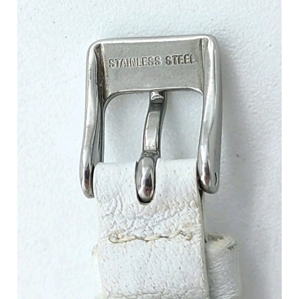 LACOSTE Stainless Steel Wristwatch White Braided‎ Genuine Leather Band Working - Picture 13 of 13